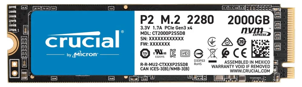 Ssd crucial p2 2tb m2