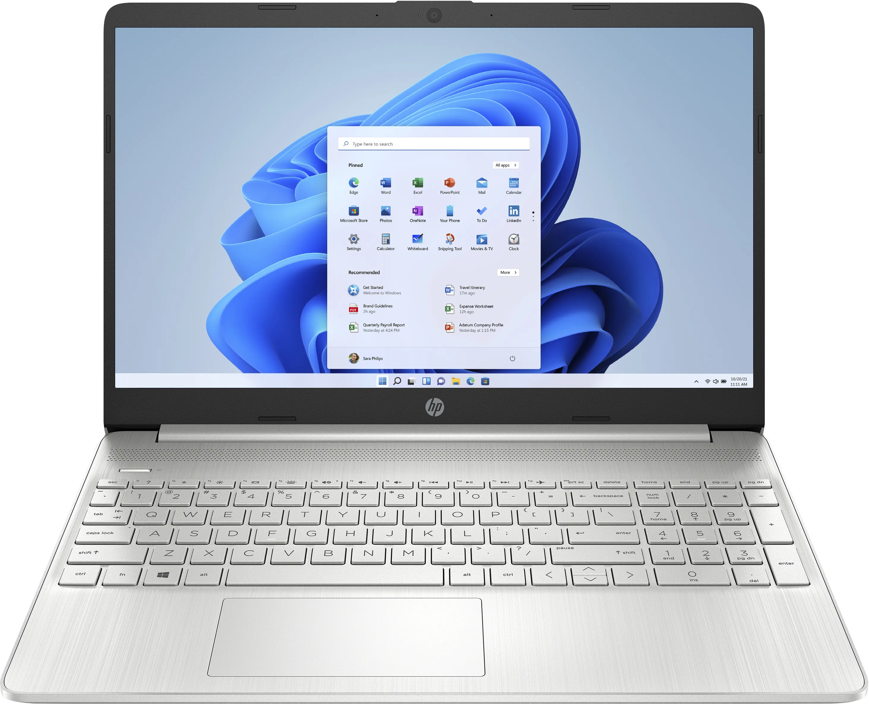Portatil hp 15s - fq4065ns i7 - 1195g7 15.6pulgadas 8gb -  ssd512gb -  wifi -  bt -  w11 -  plata natural