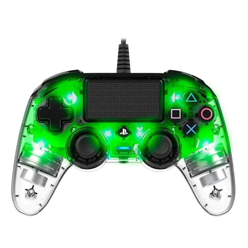 Nacon Mando oficial PS con cable transparente/verd