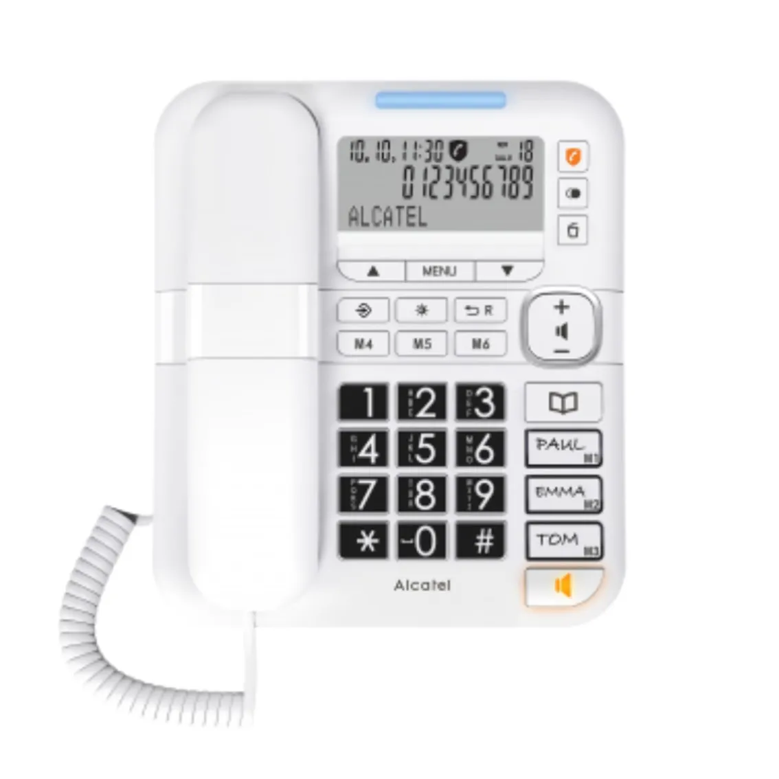 Telefono fijo con cable alcatel tmax 70 white