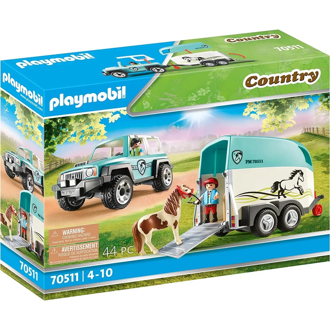 Playmobbil coche con remolque para ponis