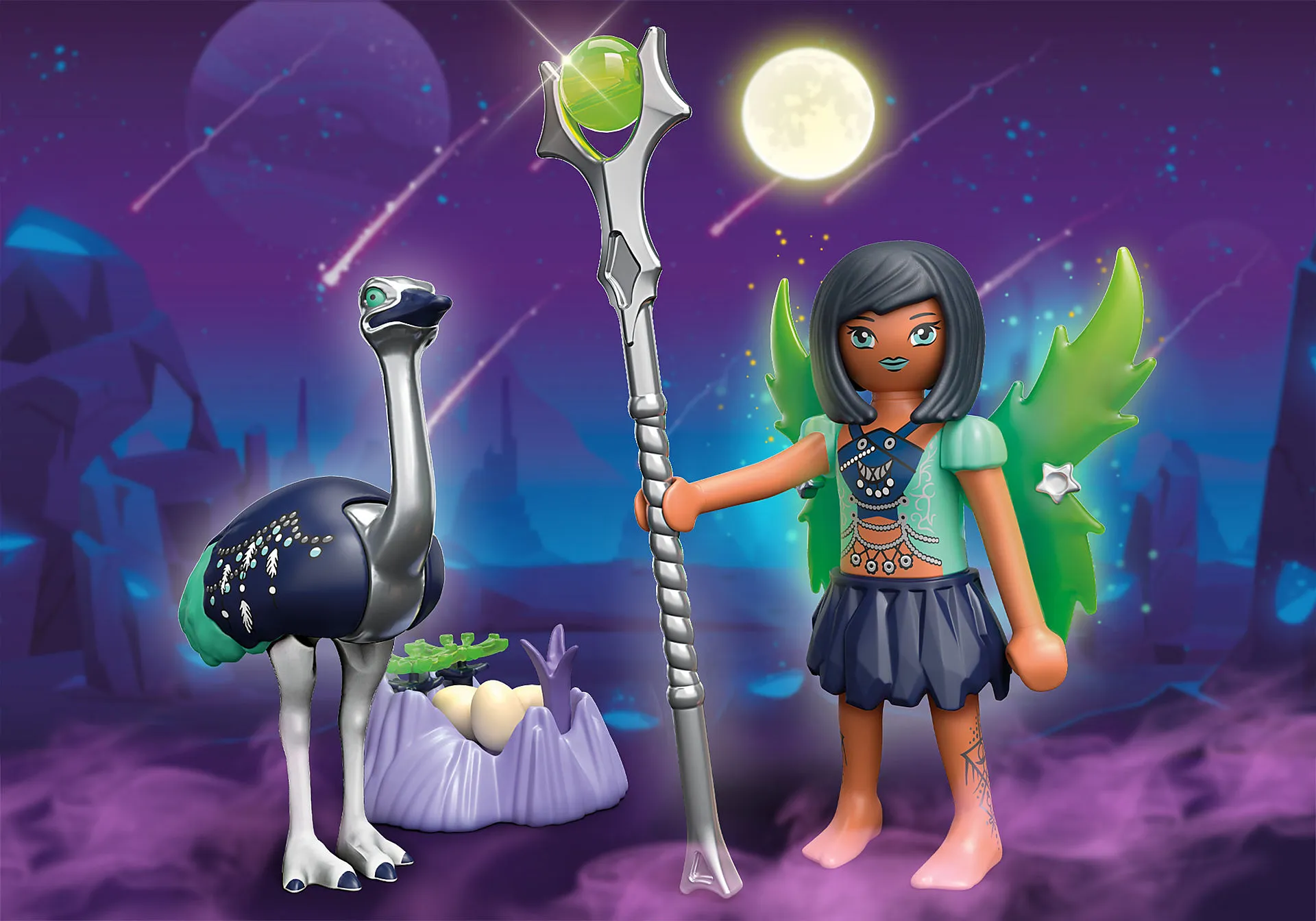 Playmobil ayuma crystal y moon fairy con animales del alma