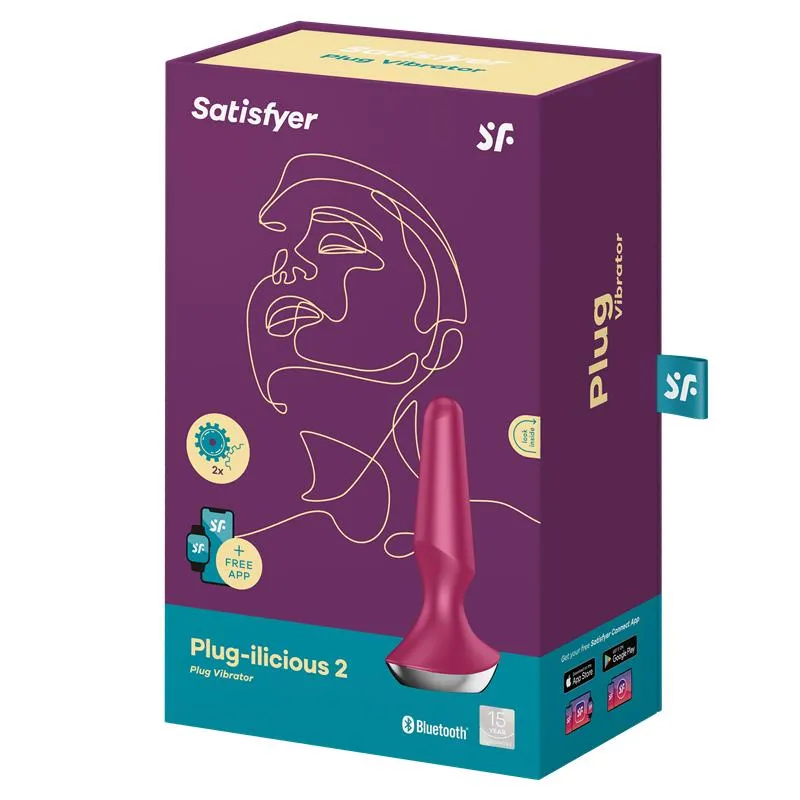 Plug-ilicious 2 Plug Anal con Vibración con Satisfyer Connect App Berry