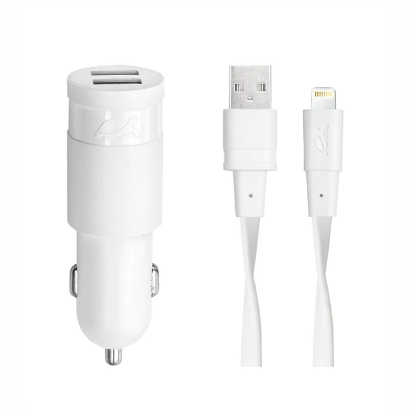 RIVACASE Carga. coche 3.4A 2*usb lightning MFI bla