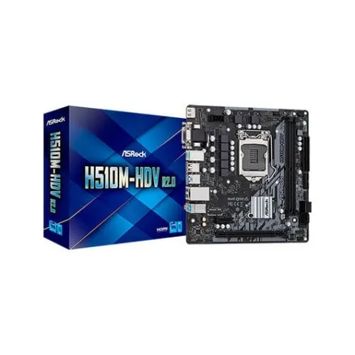 Placa base asrock intel lga 1200 h510m - hdv r.2 ddr4x2 64gb hdmi micro atx