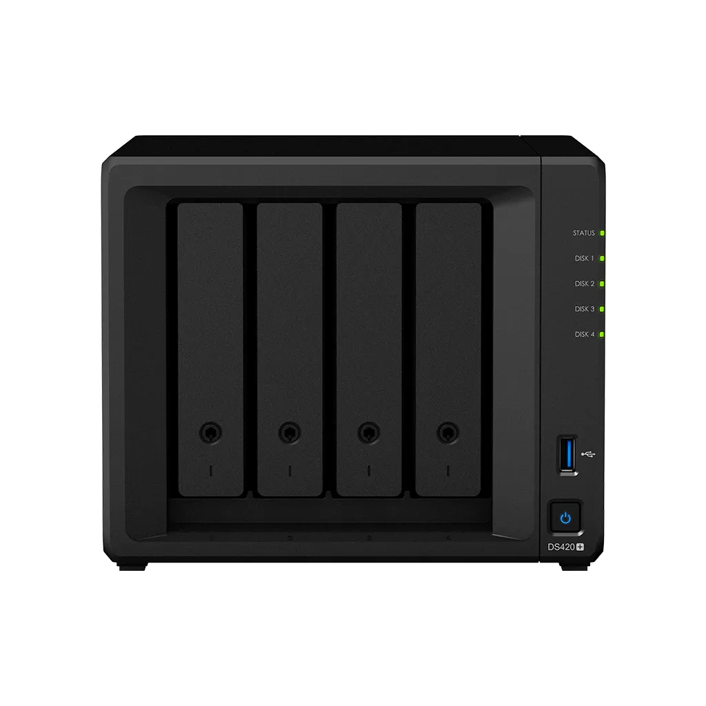 Servidor nas synology disk station ds420+ 2 gb 4 bahias raid ethernet gigabit