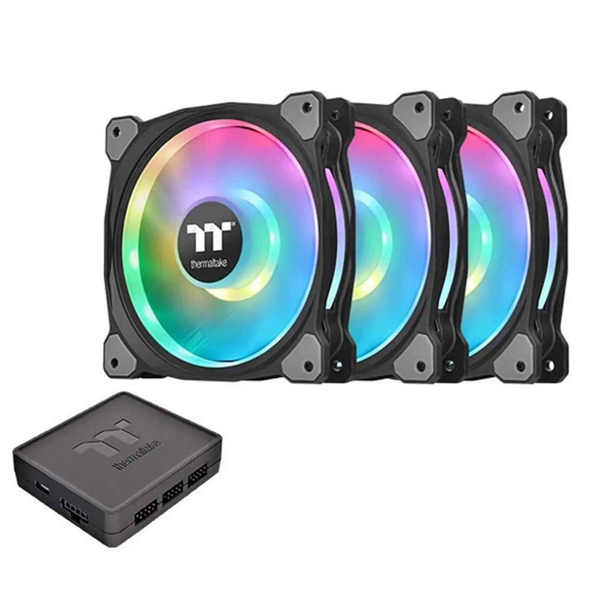 Ventilador 120x120 thermaltake riing duo 12 rgb tt pack 3 unds - vent 120x120mm rgb - 1500 rpm