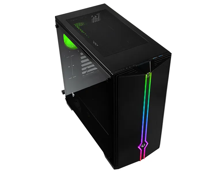 CAJA SEMITORRE ATX SABER RGB TEMPERED GLASS NEGRO BITFENIX