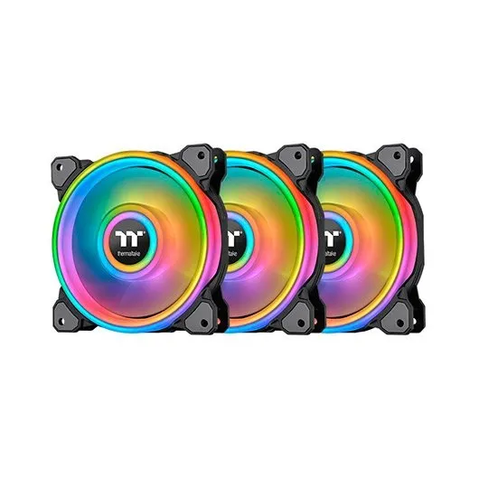 Kit de ventiladores 120 x 120 thermaltake riing quad 12 rgb negro pack 3 unidades -  1500rpm -  pwm -  argb