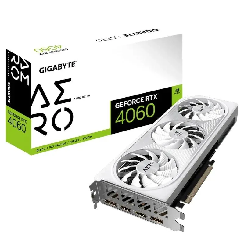 Tarjeta grafica vga gigabyte rtx 4060 aero oc 8gb gddr6  gv - n4060aero oc - 8gd 1.0