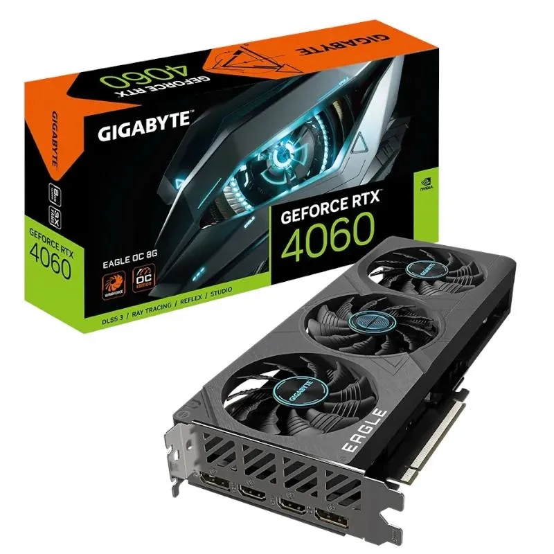Tarjeta grafica gigabyte rtx 4060 eagle oc 8gb gddr6 - 2 x dp - 2 x hdmi - pci express 4.0
