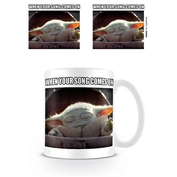 Taza pyramid star wars yoda when your song comes on cuando suena tu cancion favorita 315 ml