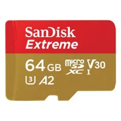 Tarjeta memoria sandisk micro secure digital 64gb sd extreme u3 uhs - i clase 10 a2