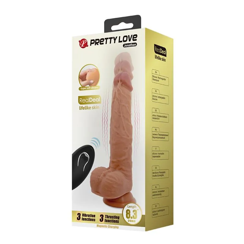 Jonathan Dildo con Vibración y Empuje Control Remoro