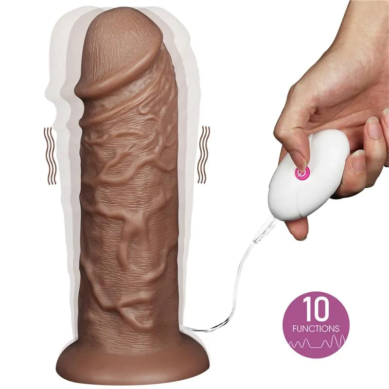 Dildo King 10.5 con Vibración Chubby Marrón