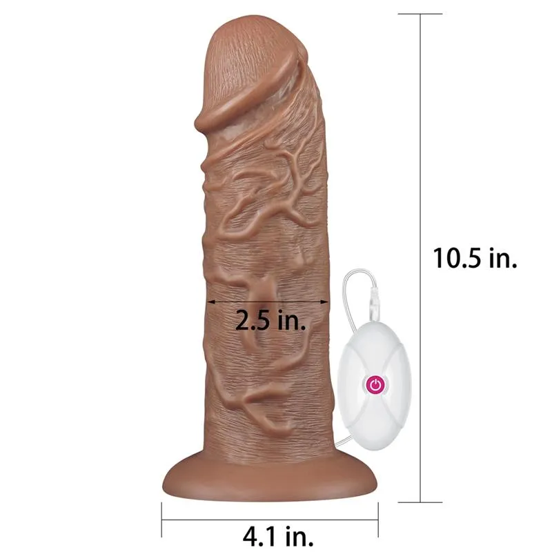 Dildo King 10.5 con Vibración Chubby Marrón