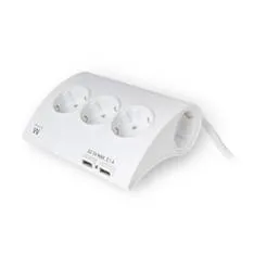 EWENT EW3935 Regleta 5 Schuko + 2 usb 2.1A