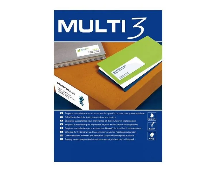 ETIQUETAS ADHESIVAS APLI MULTI3/52.5x29.7MM/100 HOJAS