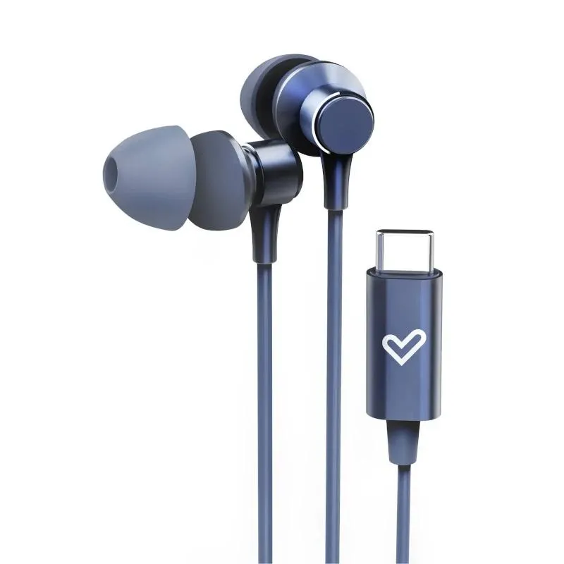 Auriculares energy sistem metallized usb tipo c azul