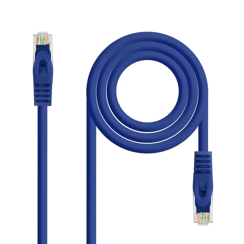 CABLE DE RED LATIGUILLO RJ45 UTP CAT6A AWG24 1 M AZUL NANOCABLE