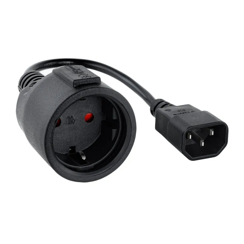 Cable adaptador c14 - m a cee7 - h - 16a - 25cm nanocable