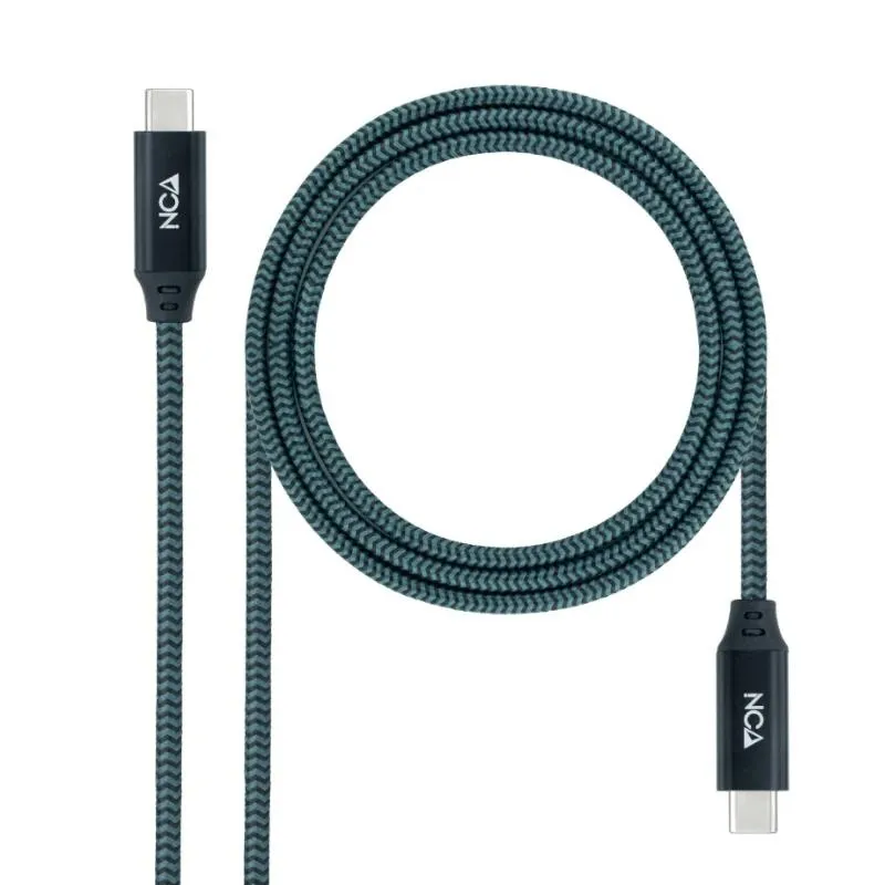 CABLE TYPE-C A TYPE-C USB 3.2 GRIS/NEGRO 1.5M NANOCABLE