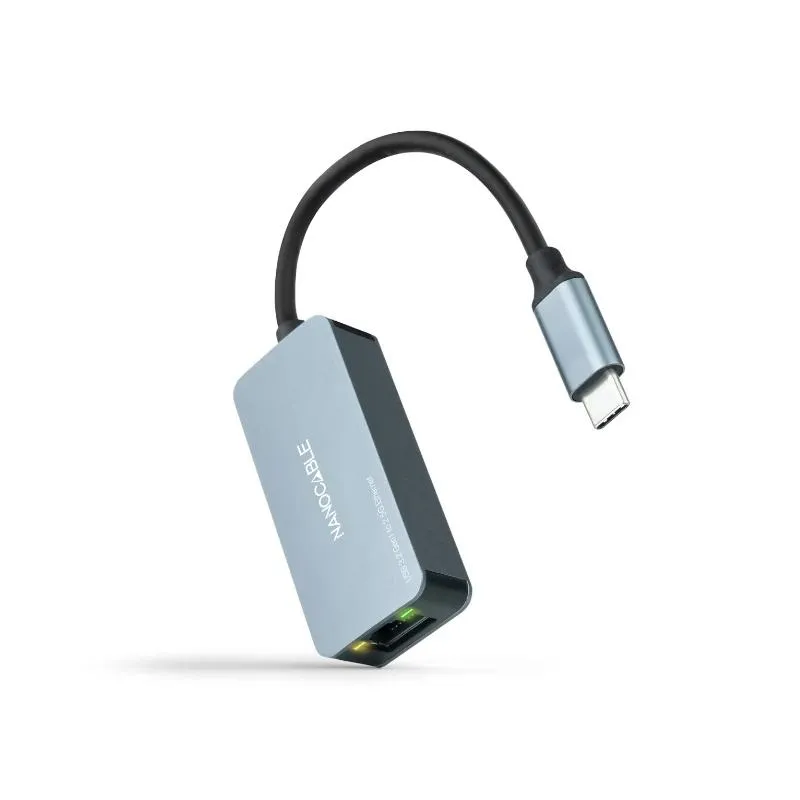 CONVERSOR USB-C 3.2 GEN1 A ETHERNET 2.5G 15cm GRIS NANOCABLE