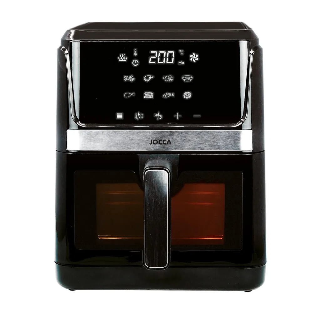 Freidora de aire sin aceite jocca digital con ventana 7l -  1600w modelo 2297