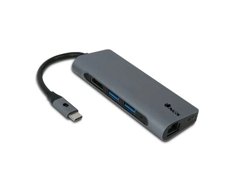 HUB 7 PUERTOS USB-C WONDERDOCK7 GRIS NGS