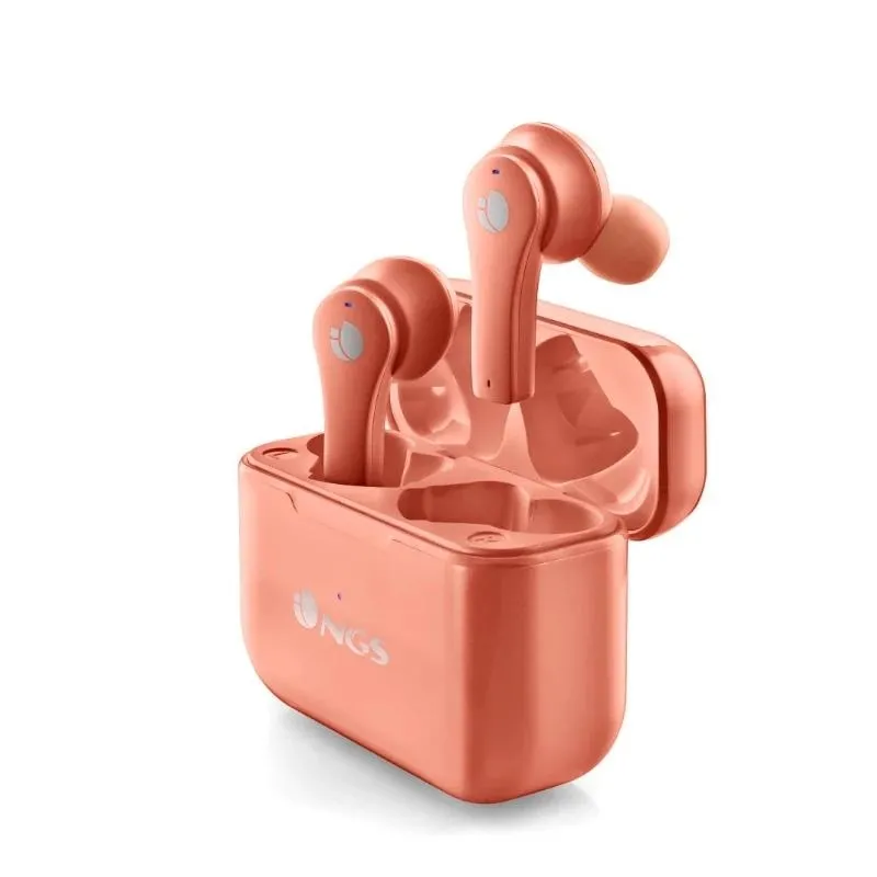 Auriculares inalambricos ngs artica bloom coral bluetooth 5.1 + estuche de carga - coral