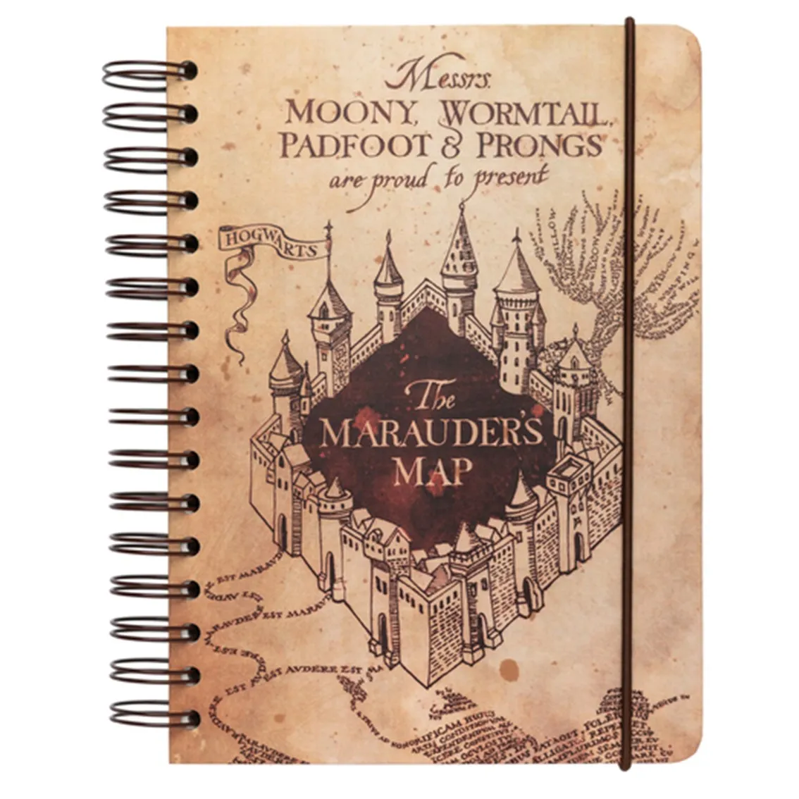 Cuaderno a5 tapa forrada harry potter mapa del merodeador
