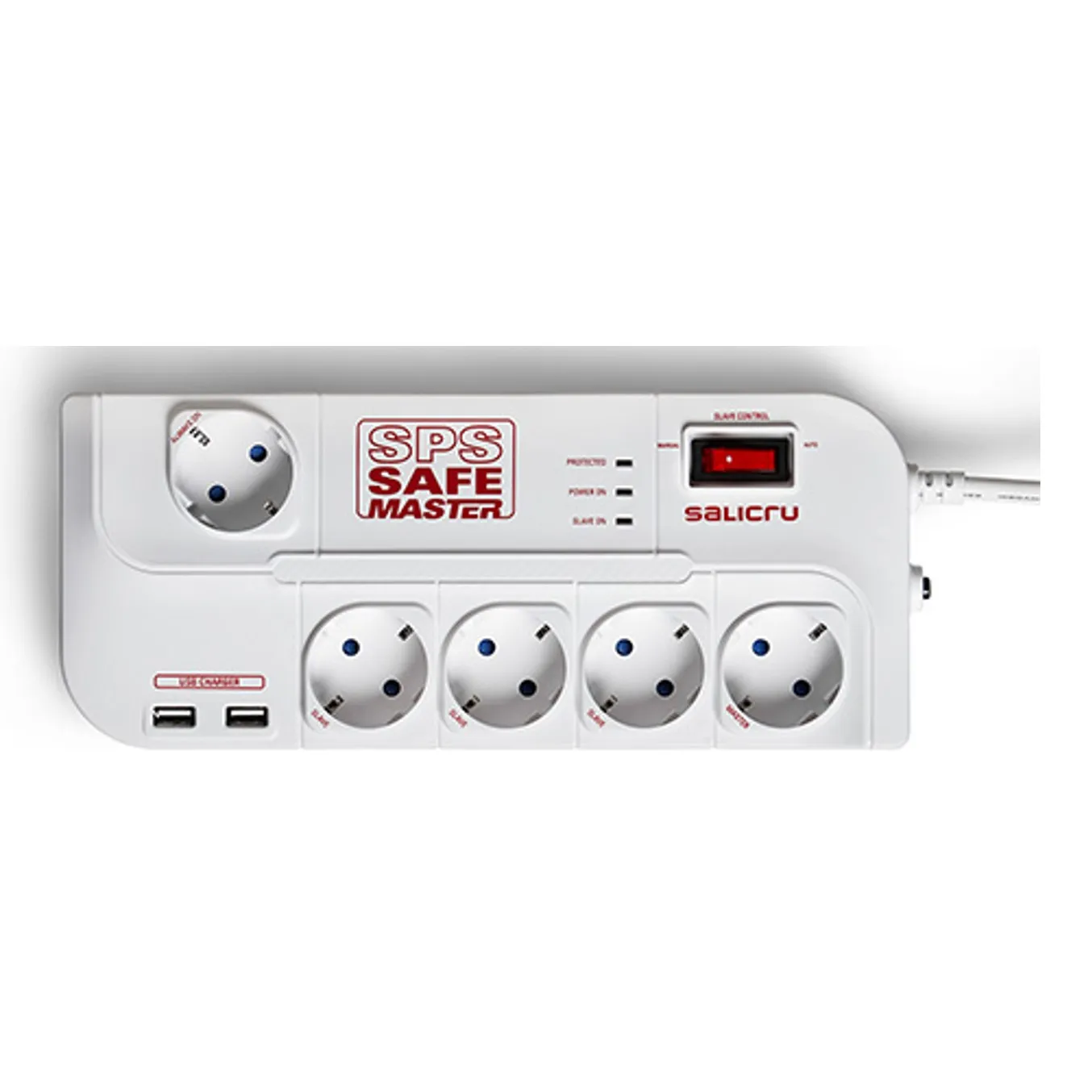 Regleta salicru sps.safe master proteccion inteligente 5 tomas schuko hub usb