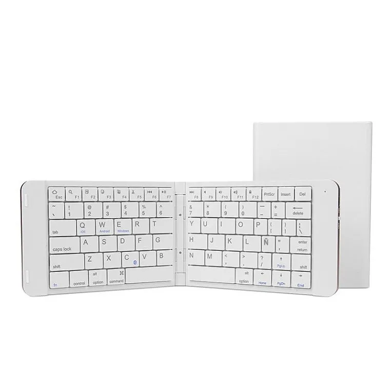 Teclado leotec mini bluetooth plegable blanco
