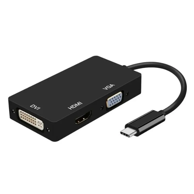 Aisens Conversor USBC/M a DVIH-HDMIH-VGAH Neg 15Cm