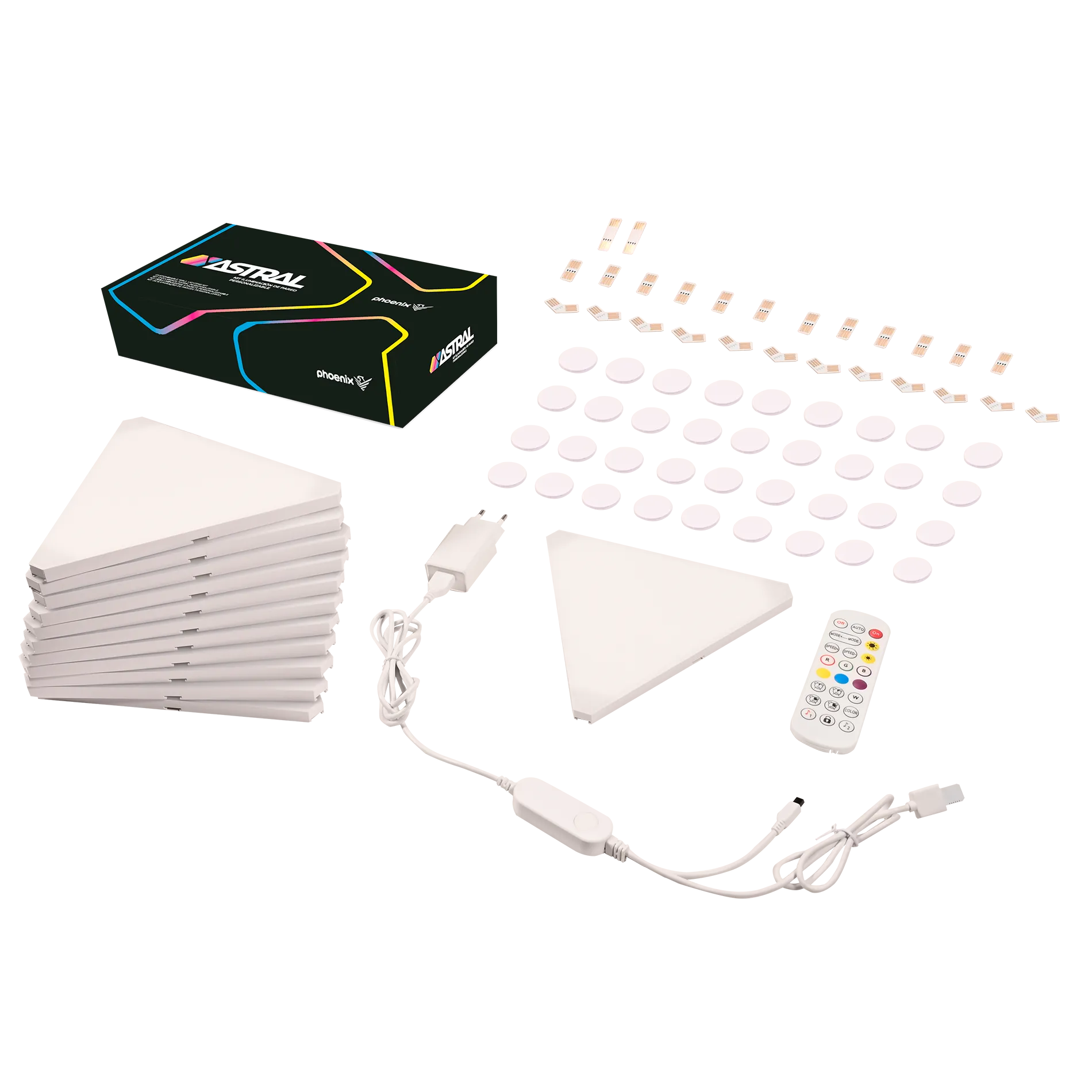 Phoenix astral kit de iluminación modular rgb con paneles triangulares