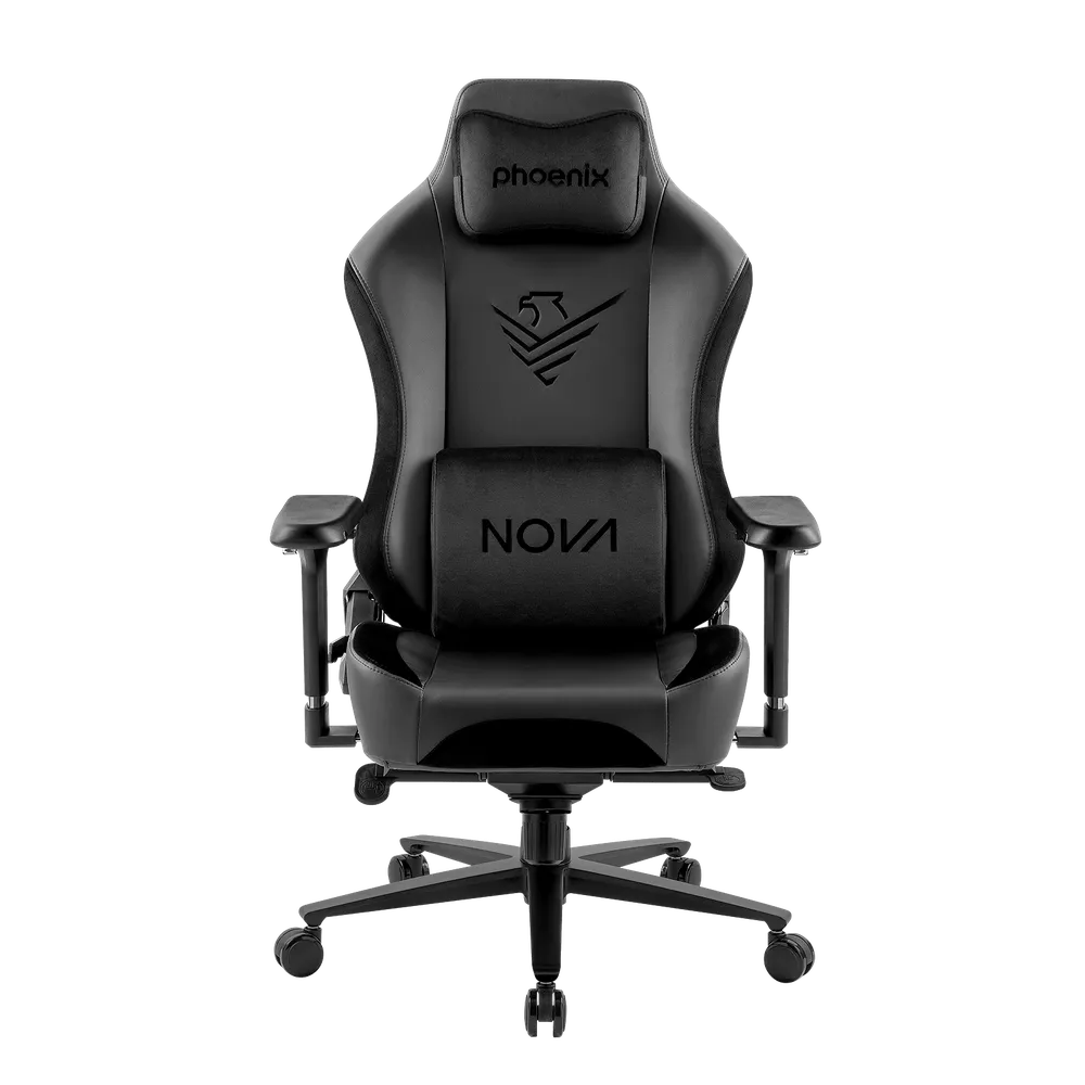 Nova silla gaming alta gama fabricada en cuero negro