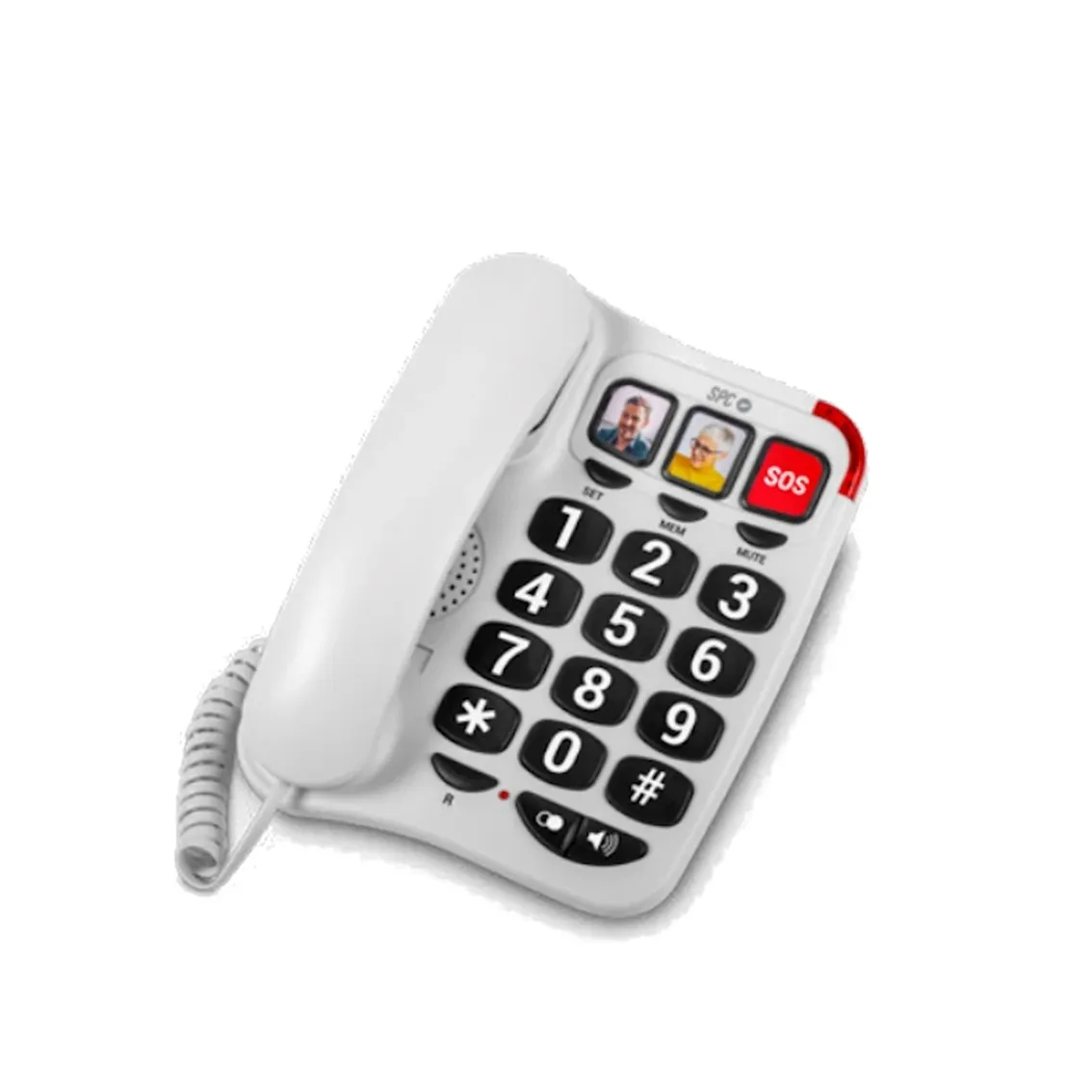 Telefono fijo spc comfort numbers 2 blanco manos libres - teclas grandes - tecla r - 3 memo.direc