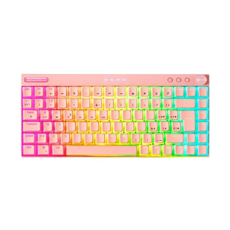 TECLADO MECANICO ROSA MKCLOUD SWITCH BLUE RGB MARS GAMING
