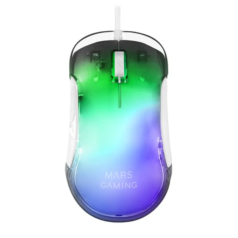 RATON OPTICO MMGLOW RGB BLANCO MARS GAMING