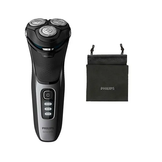 Afeitadora philips shaver 3000 s3231 -  52 27cuchillas -  cabezal 5d -  wet dry -  60min -  funda -  patillero