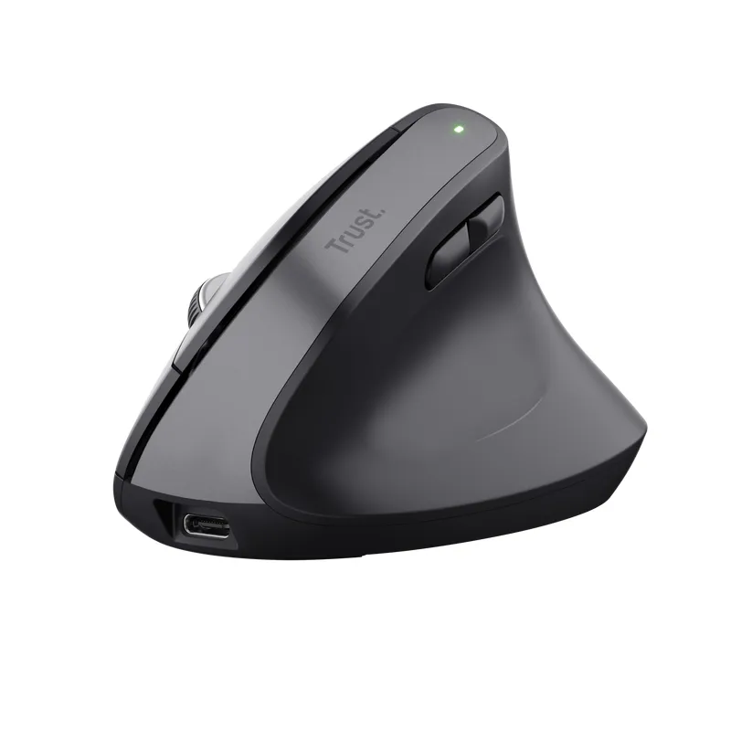 RATON OPTICO WIRELESS ERGONOMICO VERTICAL BAYO+ NEGRO TRUST