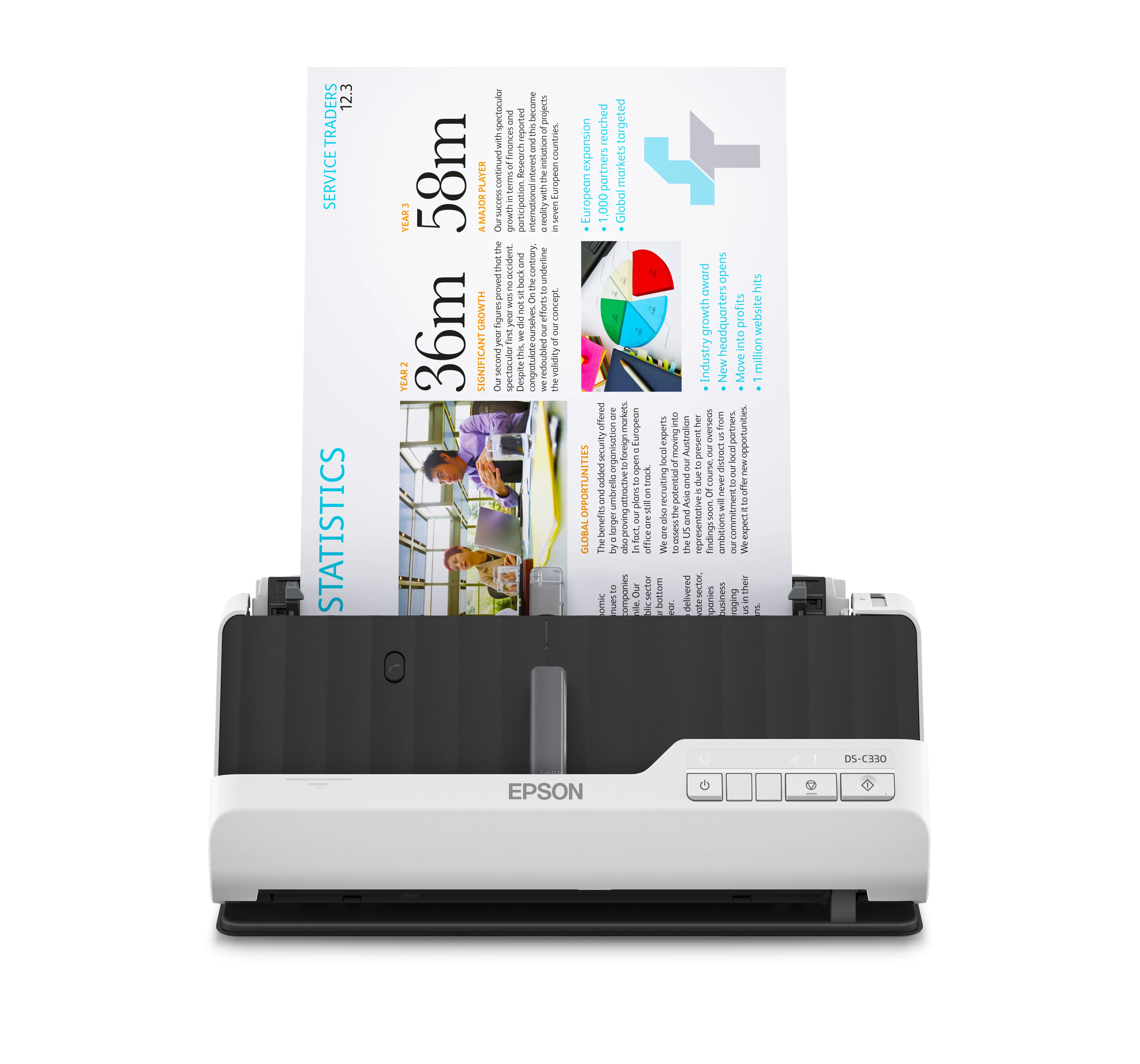 Imagen de Escaner sobremesa epson ds - c330 a4 -  30ppm -  duplex -  compacto -  adf 20hojas