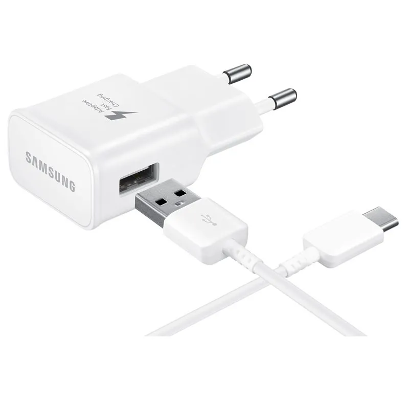 Cargador samsung ep - ta20 usb 2a blanco + cable usb - c  15w