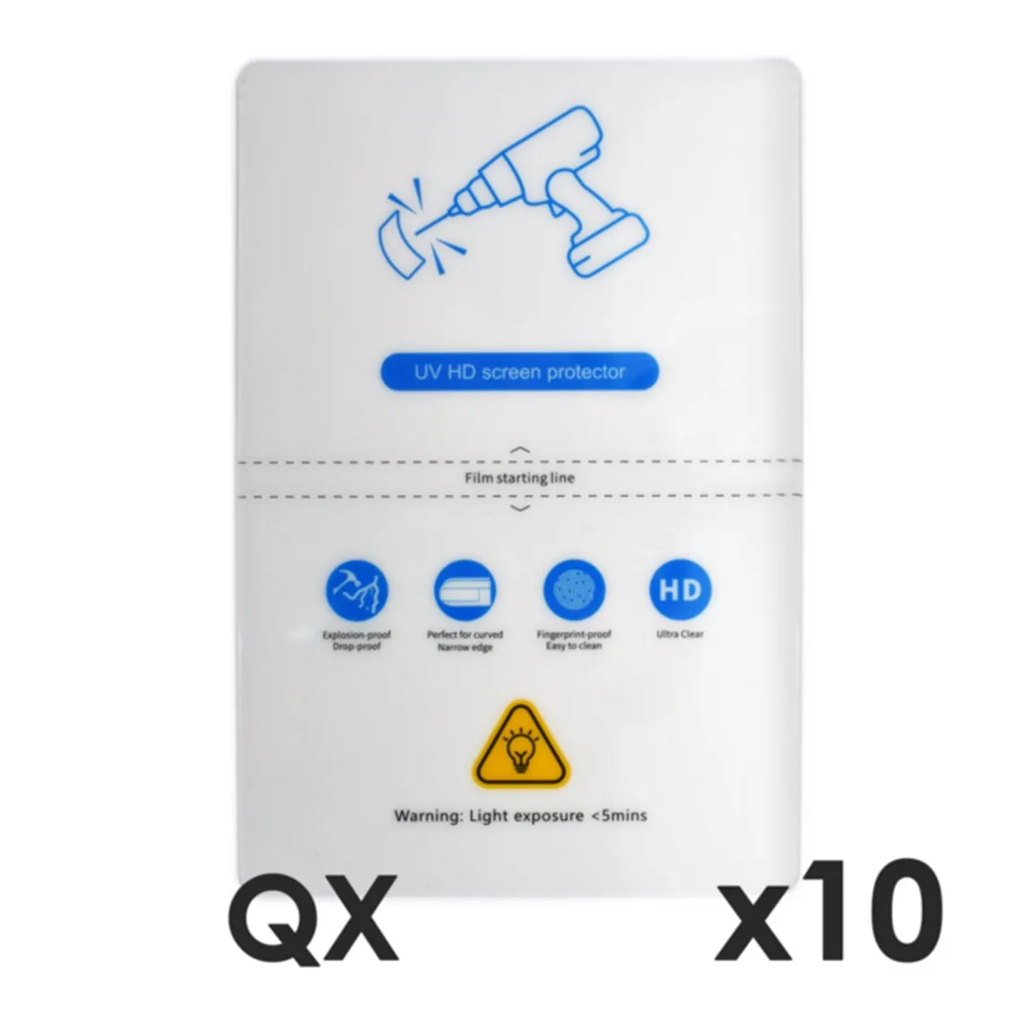 Laminas de fijacion qcharx altas prestaciones hidrogel hd qx hibrida mediante ultravioleta uv pack 10 ud para qx1